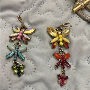 Betsey Johnson Colorful Butterfly and Dragonfly Earrings